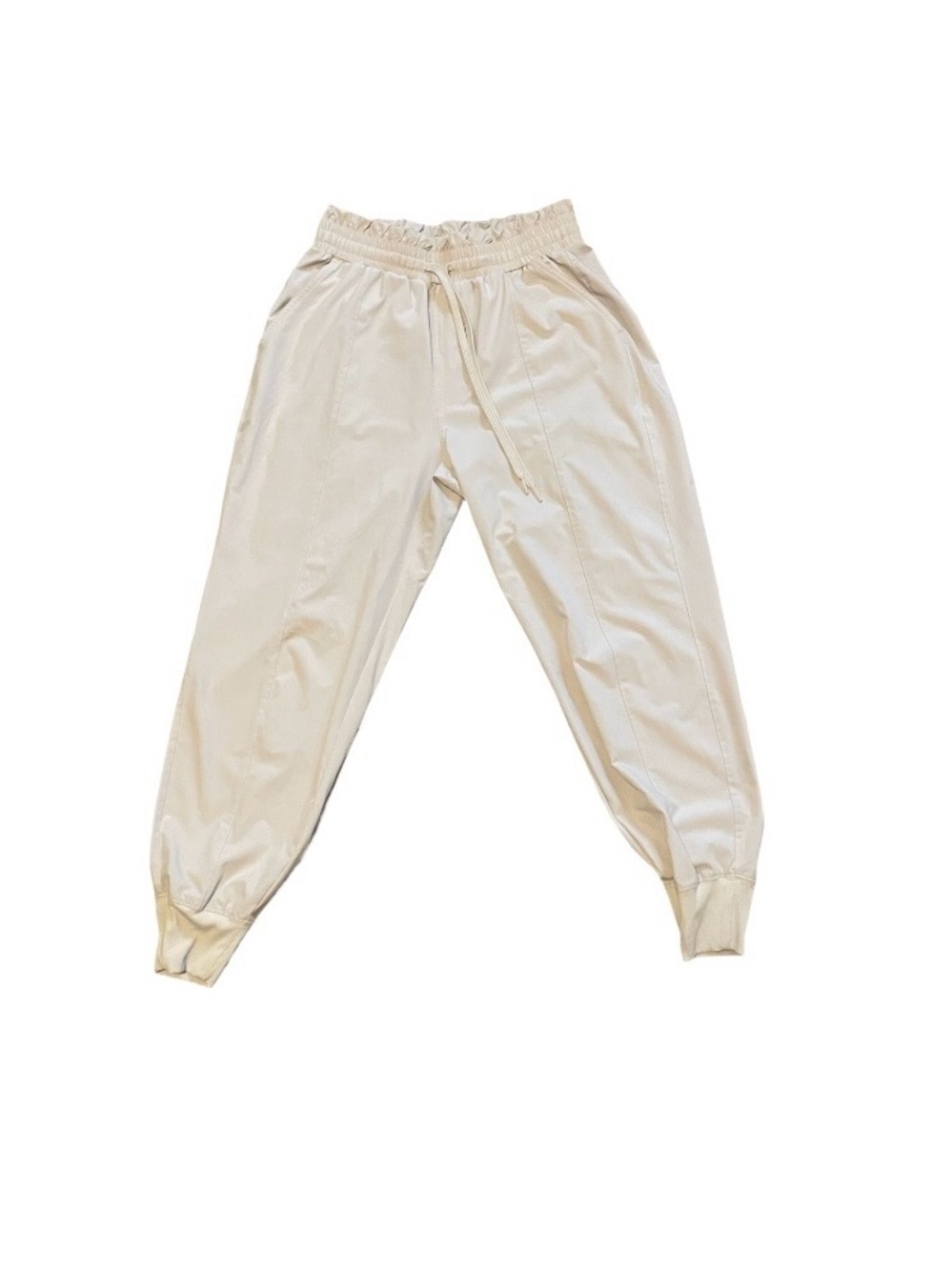 Abercrombie & Fitch Cream Elastic Waist Pull-On Pants